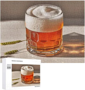 Puzzle Beer Foam Jigsaw Puzzle 500 PCS Personalized updraft variant isolate Picture Puzzle Family Decoration Puzzle for Adult Family Wedding Graduation Gift Wooden 