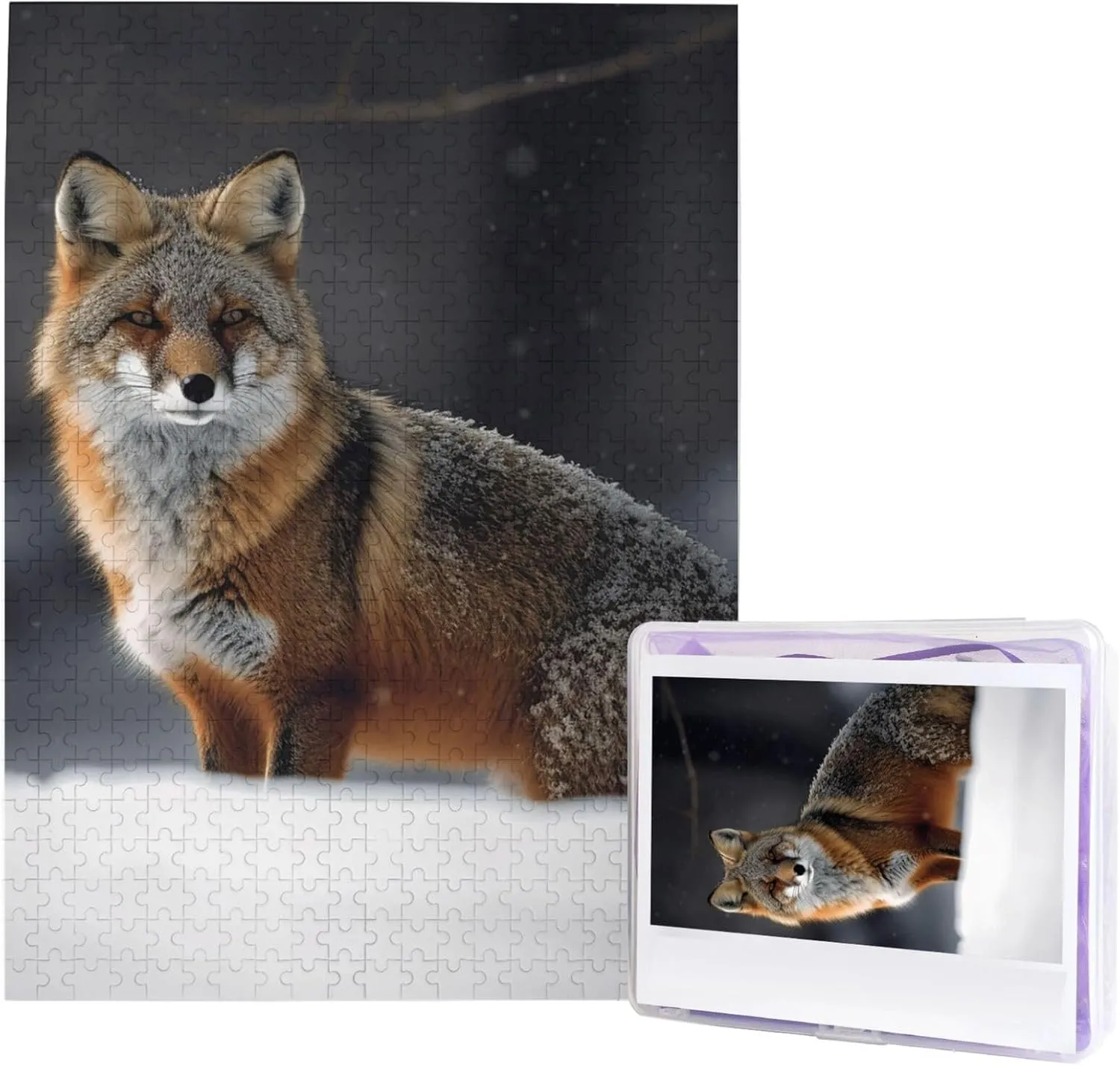 Puzzle - Challenging Puzzle Wooden Puzzle Unique Picture eclectic biology Puzzles for Birthday Party Gift 20.4" x 15 500 Piece Jigsaw Puzzles for Adults - Winter Wild Animal 