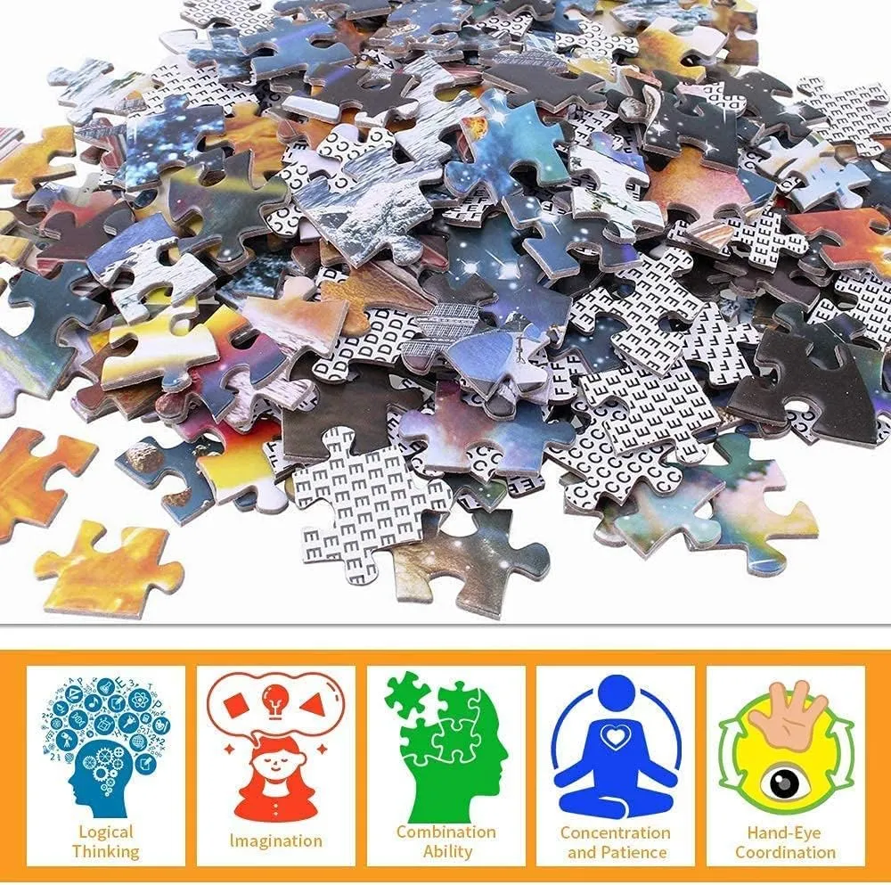 Puzzle for Adults- Sheep Life - Border Collie Surrounded by Herding Sheep - Wooden Puzzles Developing Intelligence Games Preschool Toys Kids Gifts tune concept Border Collie Puppy 1000 Piece Jigsaw 