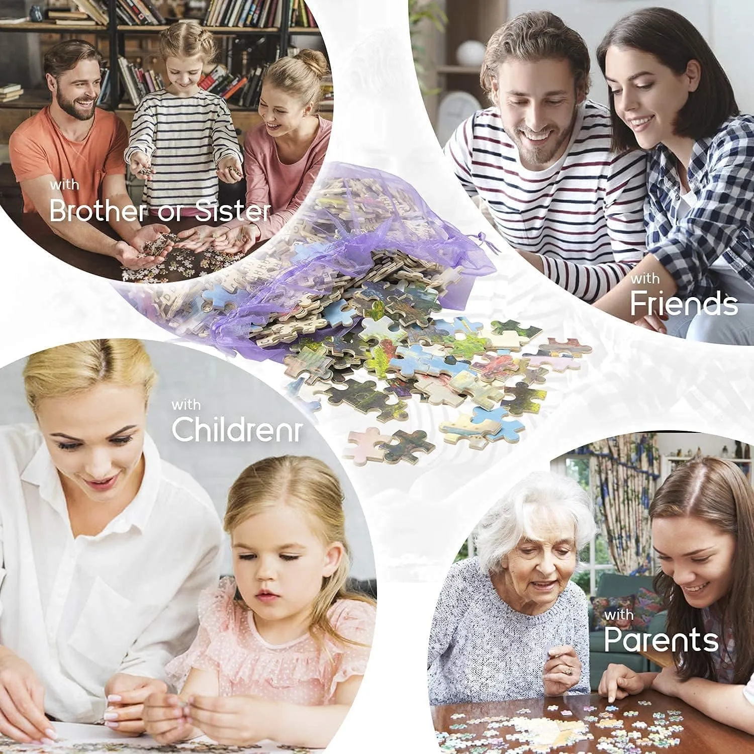 Puzzle for Adults- Sheep Life - Border Collie Surrounded by Herding Sheep - Wooden Puzzles Developing Intelligence Games Preschool Toys Kids Gifts tune concept Border Collie Puppy 1000 Piece Jigsaw 