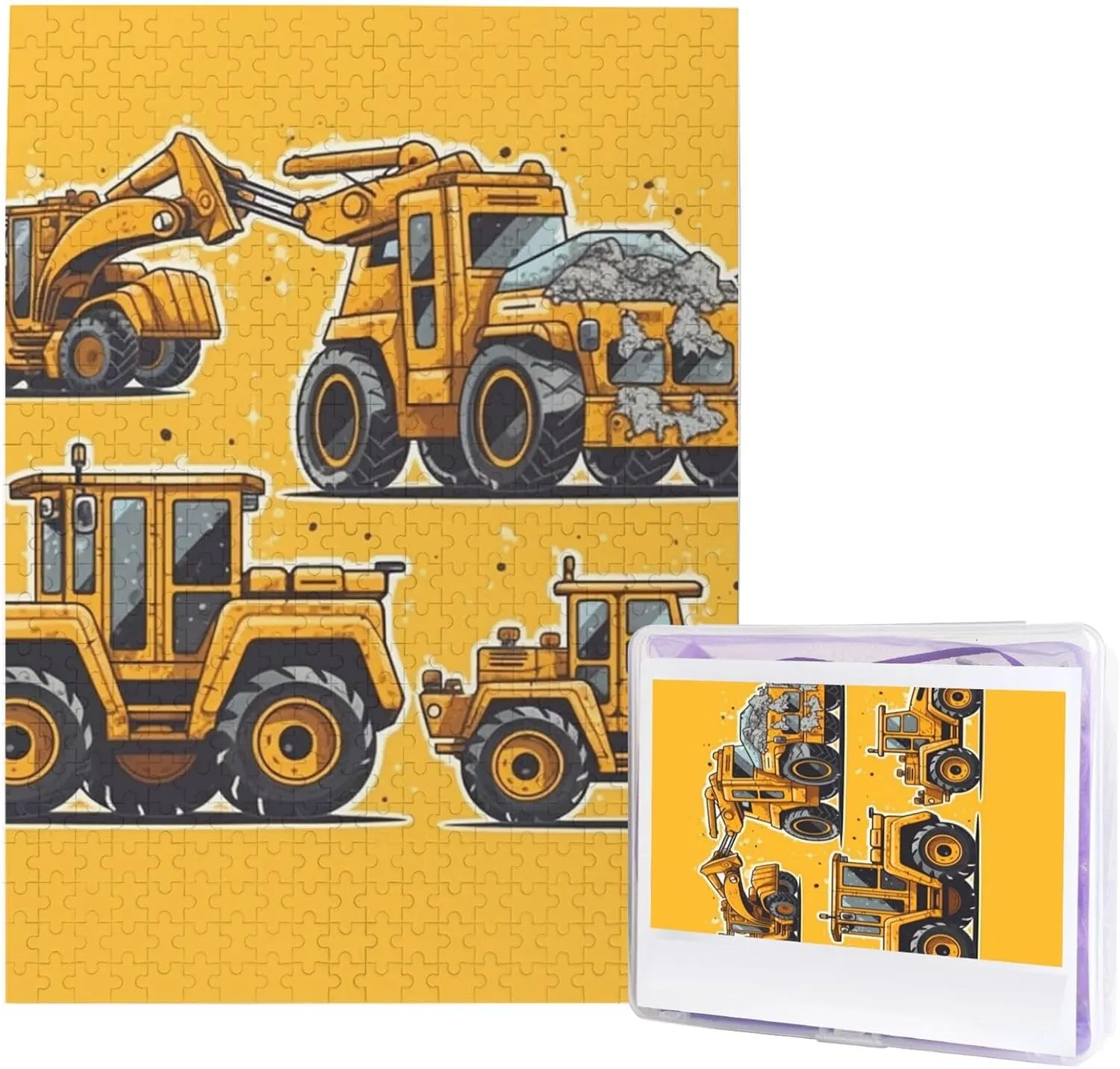 Puzzle Gifts for Home Decor Wall Art 20.4" x 15 500 Piece Jigsaw Puzzle for Adults Cartoon Heavy Machinery Truck Photo Puzzle Personalized Picture Puzzle linear mushroom Wooden Puzzle Challenging 