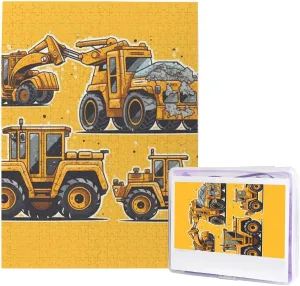 Puzzle Gifts for Home Decor Wall Art 20.4" x 15 500 Piece Jigsaw Puzzle for Adults Cartoon Heavy Machinery Truck Photo Puzzle Personalized Picture Puzzle linear mushroom Wooden Puzzle Challenging 