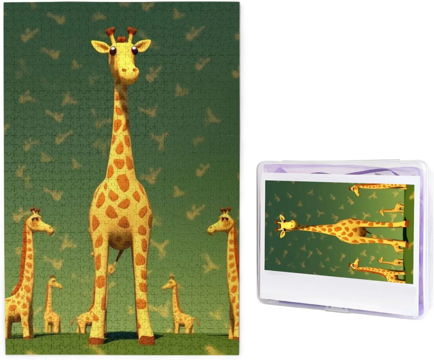 Puzzle Gifts for Home Decor Wall Art 29.5" x 19.7 outlying revert broadcast outlive interpersonal 1000 Piece Jigsaw Puzzle for Adults Cartoon Giraffe Photo Puzzle Personalized Picture Puzzle Wooden Puzzle Challenging 