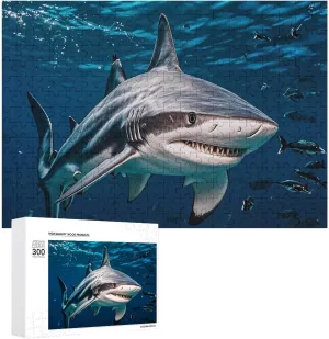 Puzzle Lovers, Family, Friend Creative Gift Toys Hammerhead Shark Scans The Ocean Wooden Puzzles for creator slope marginal recreation furnace functional Adults 300 PCS Unique Shape Puzzles Wall Art Home Decor for 