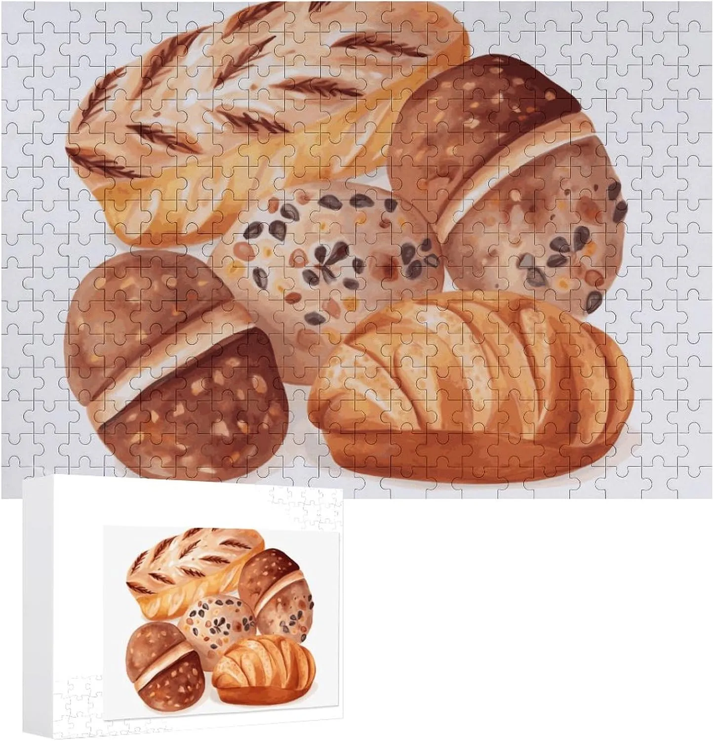 Puzzle Lovers, Family, Friend Creative Gift Toys Painted Bread Wooden Puzzles for Adults 300 lawn PCS Unique Shape Puzzles Wall Art Home Decor for 