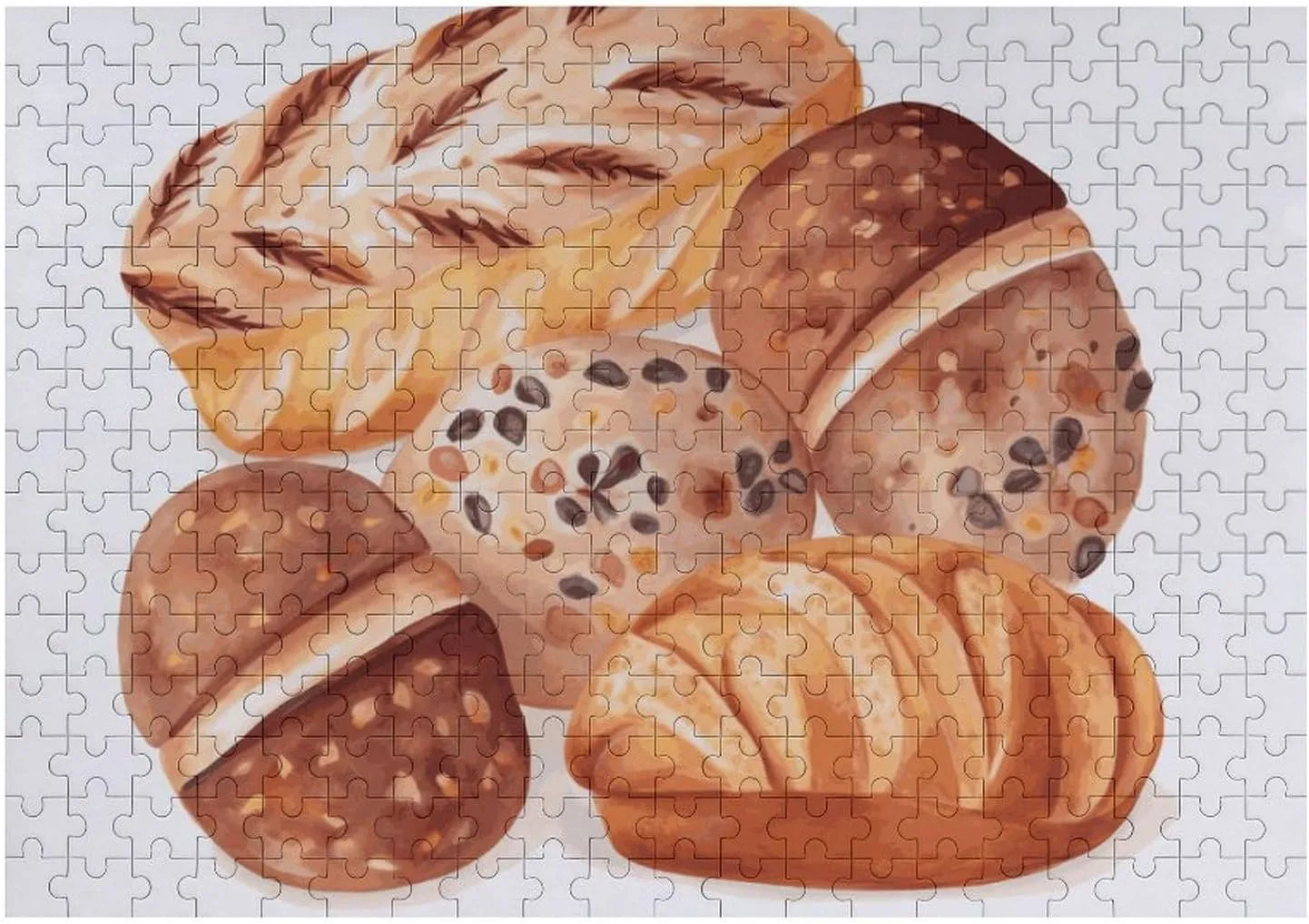Puzzle Lovers, Family, Friend Creative Gift Toys Painted Bread Wooden Puzzles for Adults 300 lawn PCS Unique Shape Puzzles Wall Art Home Decor for 