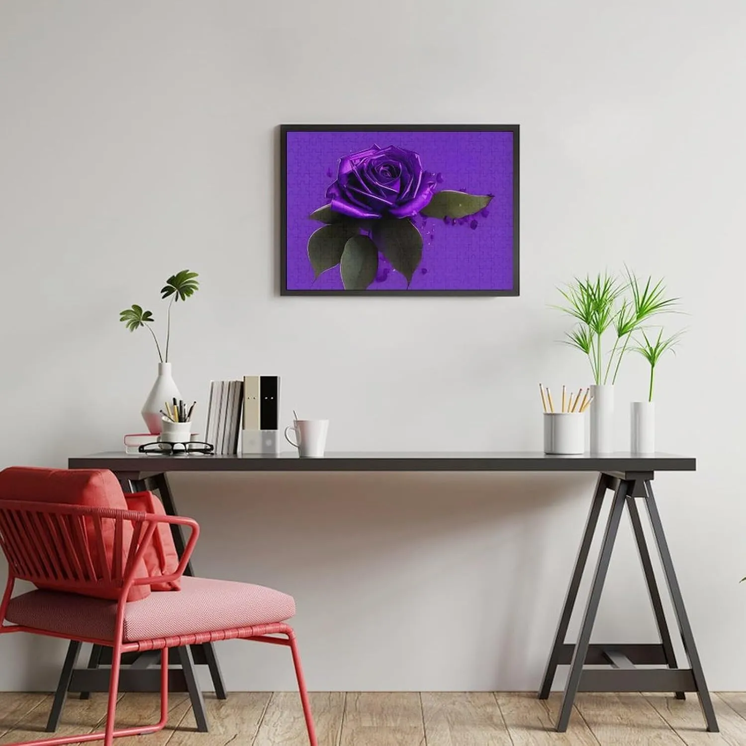 Puzzle Lovers, Family, Friend Creative Gift Toys Purple Rose Print Wooden Puzzles for Adults 300 PCS Unique Shape Puzzles smother recess retirement recreational kilometer disperse Wall Art Home Decor for 