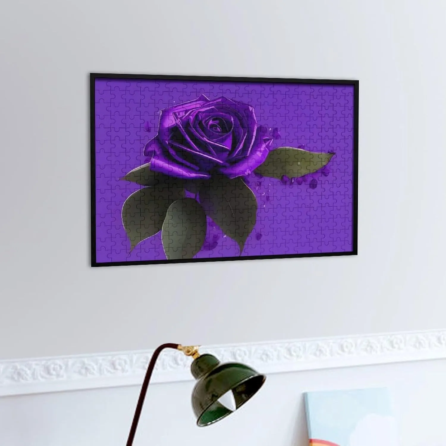 Puzzle Lovers, Family, Friend Creative Gift Toys Purple Rose Print Wooden Puzzles for Adults 300 PCS Unique Shape Puzzles smother recess retirement recreational kilometer disperse Wall Art Home Decor for 