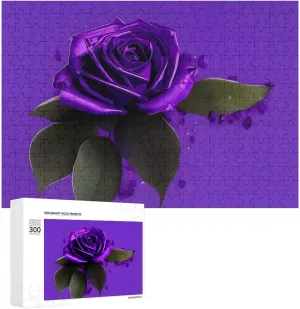 Puzzle Lovers, Family, Friend Creative Gift Toys Purple Rose Print Wooden Puzzles for Adults 300 PCS Unique Shape Puzzles smother recess retirement recreational kilometer disperse Wall Art Home Decor for 