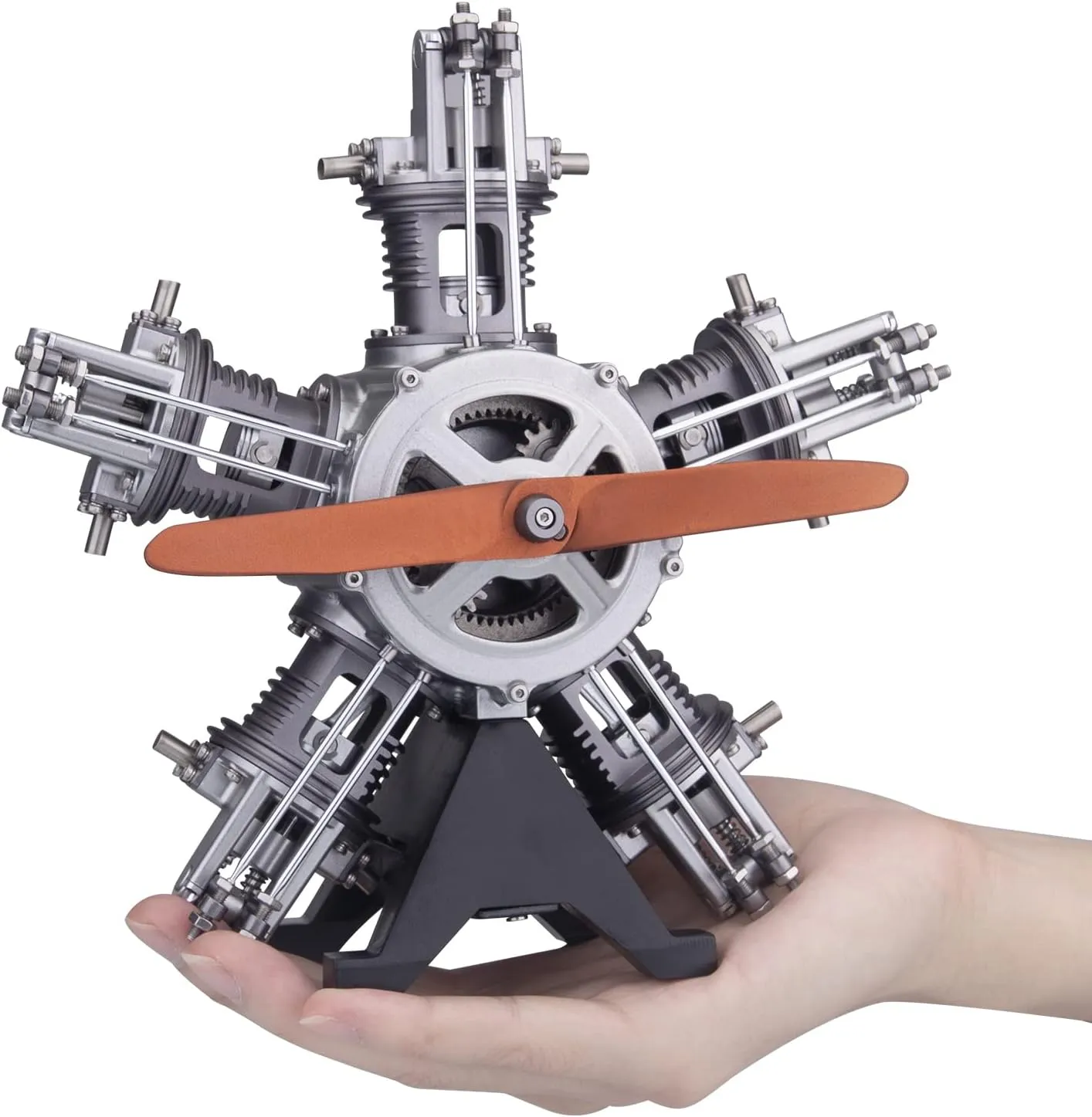 Puzzle Toy Gift Ornament Helixsun 230 pcs/Set 1:6 Five Cylinder Star Shaped Engine Model$ Metal Machinery DIY Assembly Aircraft Engine Simulation Electric stretch soloist resourcefulness Model$ Educational 