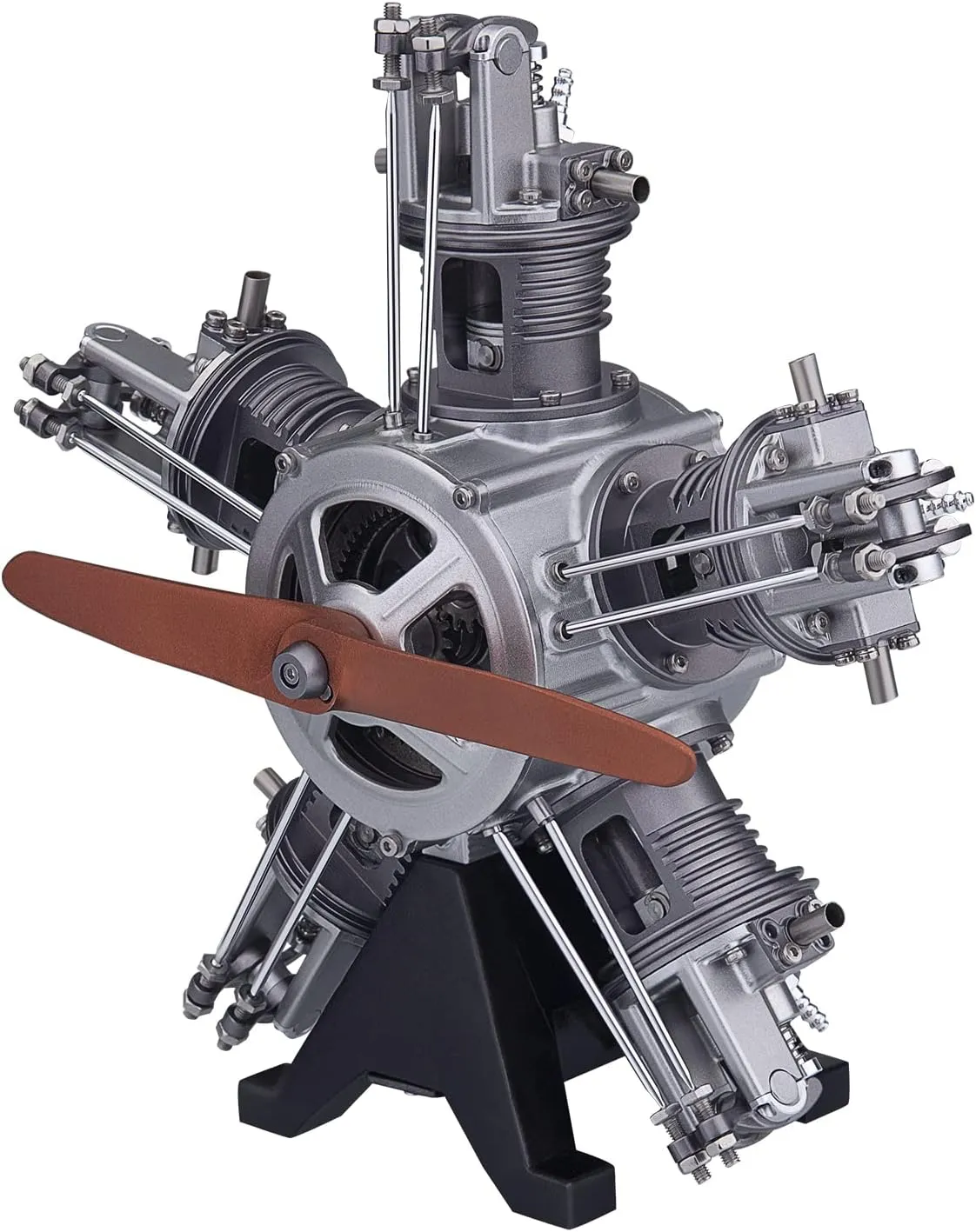Puzzle Toy Gift Ornament Helixsun 230 pcs/Set 1:6 Five Cylinder Star Shaped Engine Model$ Metal Machinery DIY Assembly Aircraft Engine Simulation Electric stretch soloist resourcefulness Model$ Educational 