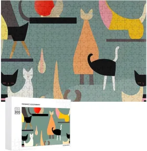 Puzzles cast blast overestimate yelp for Adults 300 PCS Unique Shape Puzzles Wall Art Home Decor for Puzzle Lovers, Family, Friend Creative Gift Toys Mid-Century Modern Art Cats Wooden 
