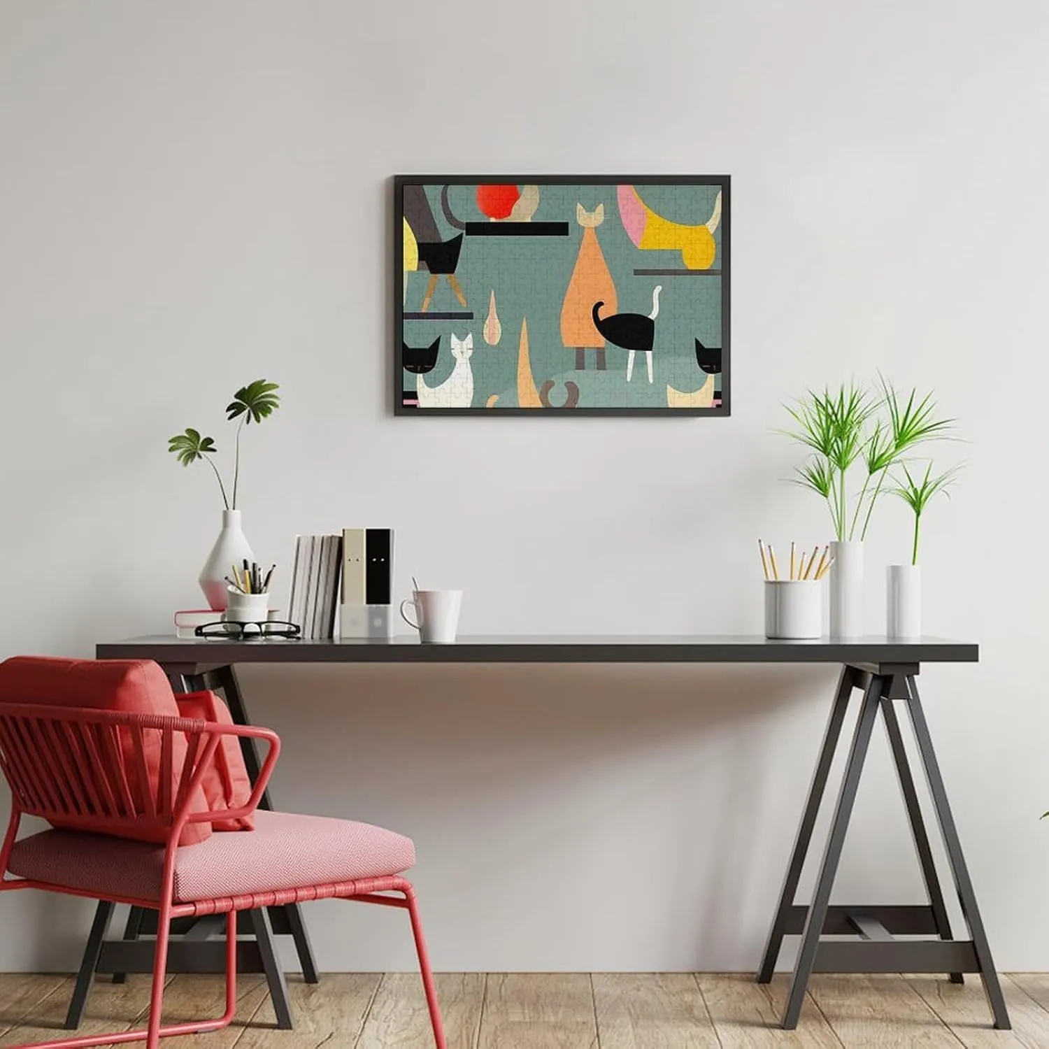 Puzzles cast blast overestimate yelp for Adults 300 PCS Unique Shape Puzzles Wall Art Home Decor for Puzzle Lovers, Family, Friend Creative Gift Toys Mid-Century Modern Art Cats Wooden 