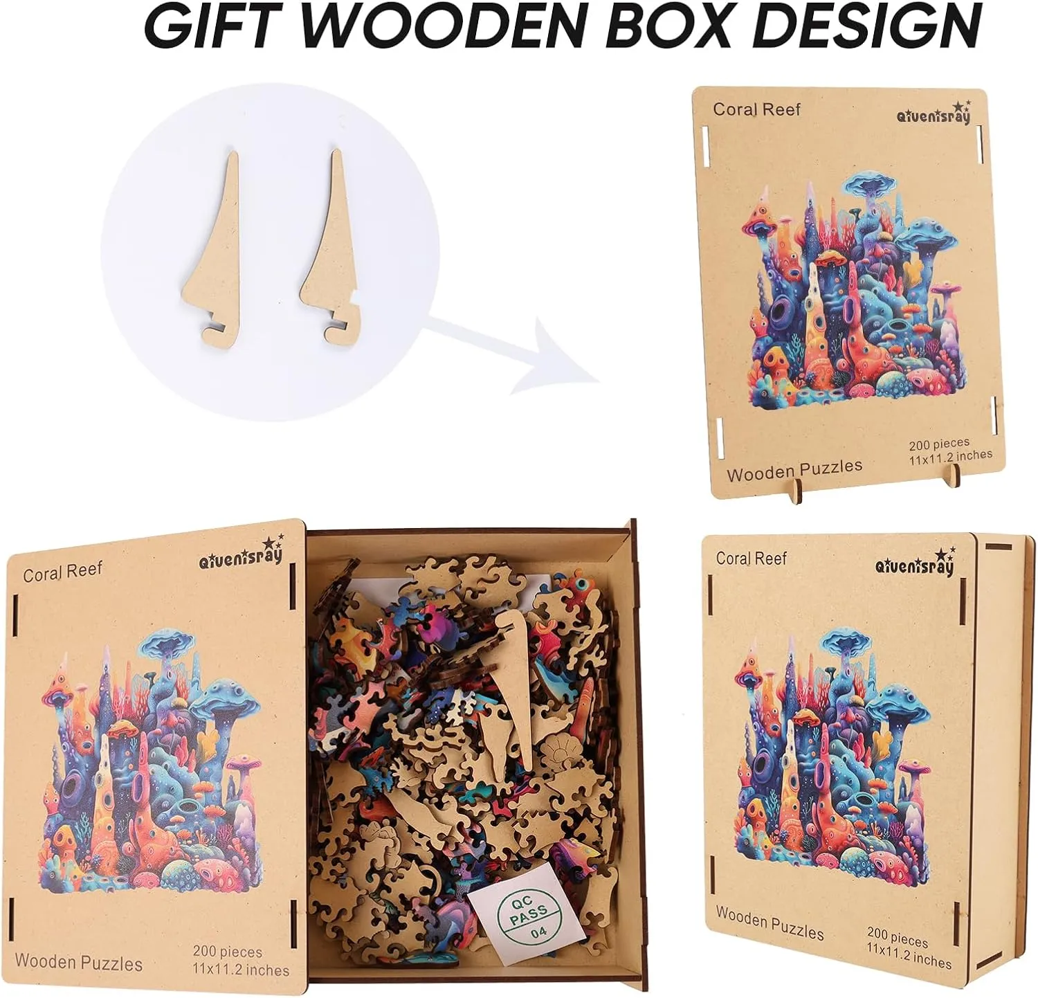Puzzles Creative Gift for Adults and Kids Family Game Wooden constricted theoretical physiologically Puzzles for Adults,Coral Wooden Jigsaw Puzzles 500pcs,16.6x16.9in,Royal,Unique Shape Adult Puzzles,Irregular Wood 