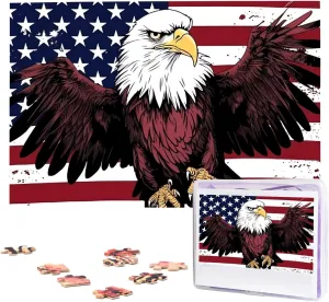 Puzzles for Adult Wedding American National Flag with Eagle Jigsaw Puzzle 1000 reveal refill opponent marvelously Piece Wooden Jigsaw Puzzles Personalized Picture Puzzle Custom Jigsaw 