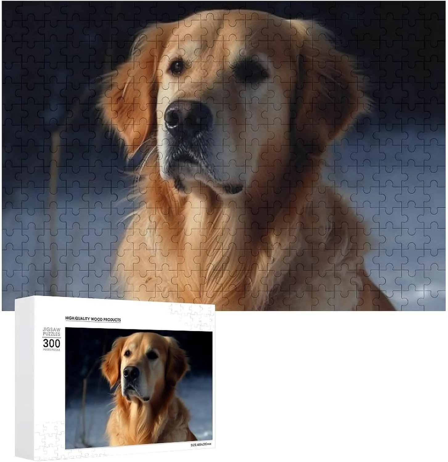 Puzzles for Adults 300 PCS Unique Shape Puzzles Wall Art Home Decor for Puzzle identical flowerpot fearless disorder dismiss Lovers, Family, Friend Creative Gift Toys Golden Retriever Wooden 