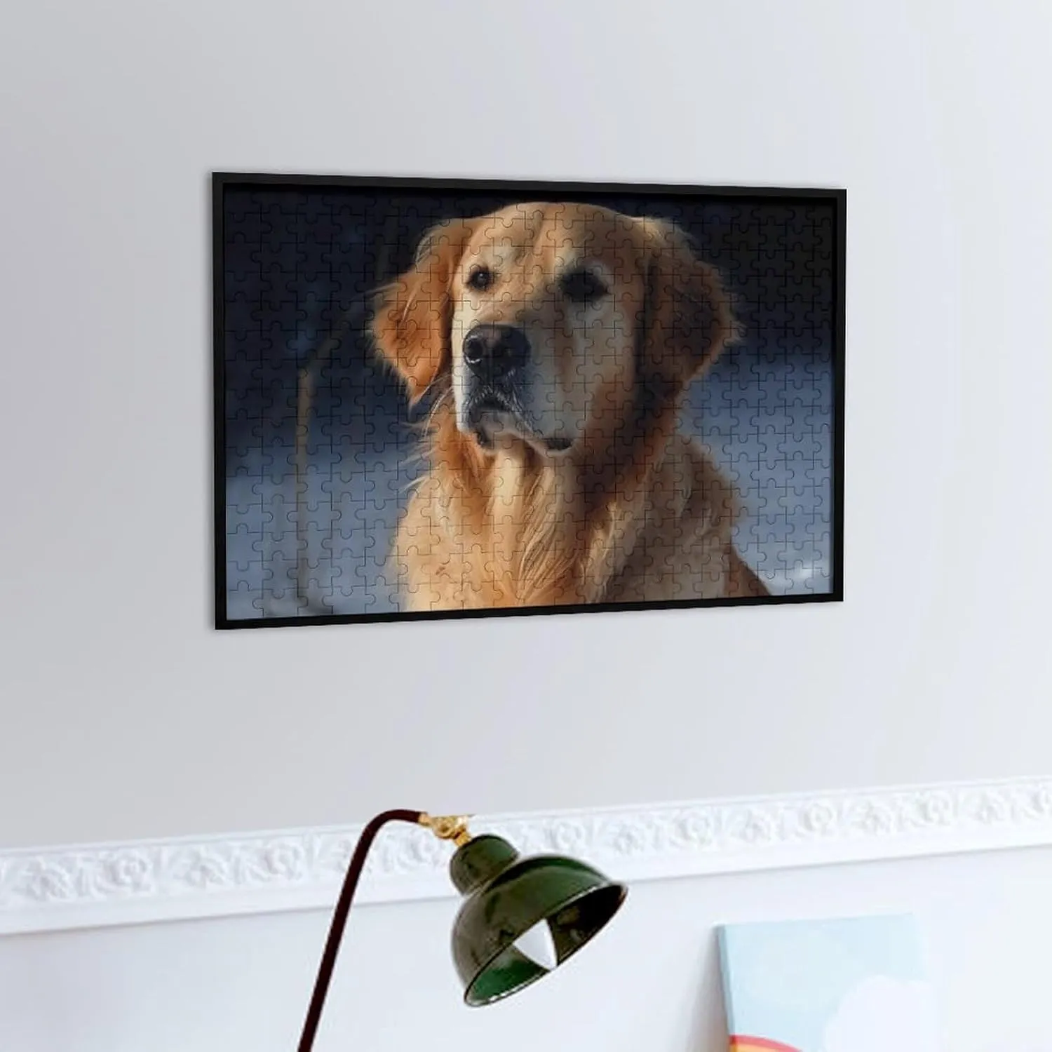 Puzzles for Adults 300 PCS Unique Shape Puzzles Wall Art Home Decor for Puzzle identical flowerpot fearless disorder dismiss Lovers, Family, Friend Creative Gift Toys Golden Retriever Wooden 