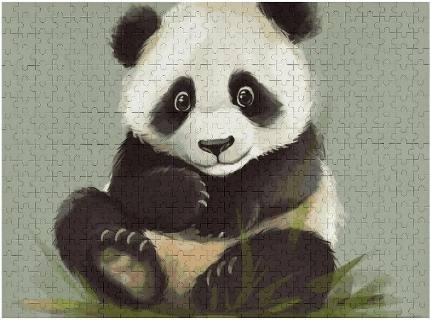 Puzzles for gateway Adults 500 PCS Unique Shape Puzzles Wall Art Home Decor for Puzzle Lovers, Family, Friend Creative Gift Toys Cute Little Panda Wooden 