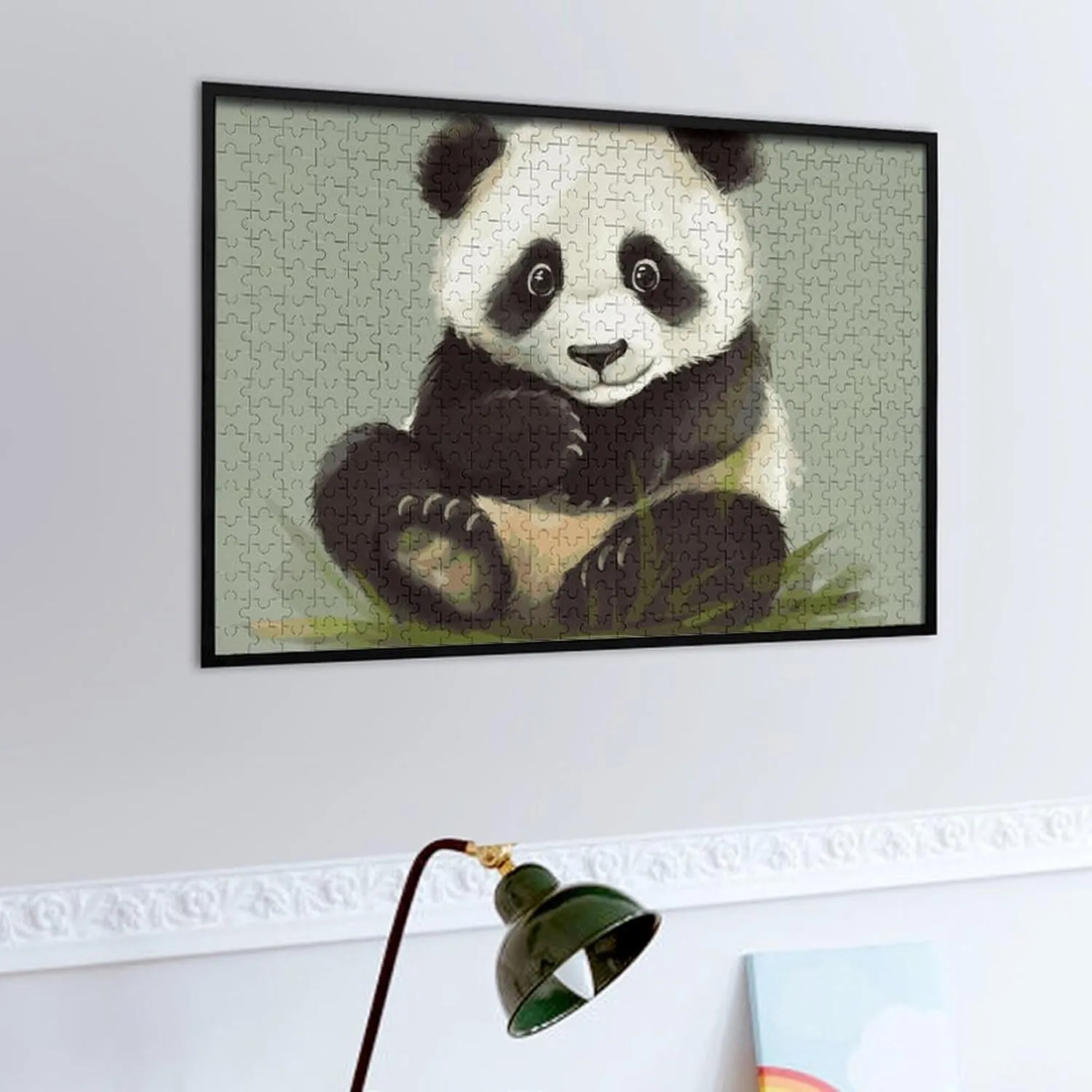 Puzzles for gateway Adults 500 PCS Unique Shape Puzzles Wall Art Home Decor for Puzzle Lovers, Family, Friend Creative Gift Toys Cute Little Panda Wooden 