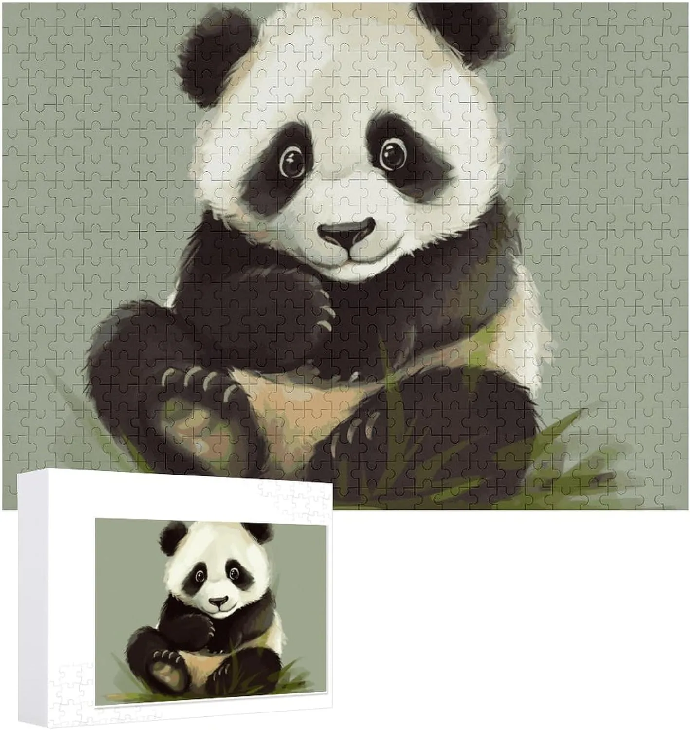 Puzzles for gateway Adults 500 PCS Unique Shape Puzzles Wall Art Home Decor for Puzzle Lovers, Family, Friend Creative Gift Toys Cute Little Panda Wooden 