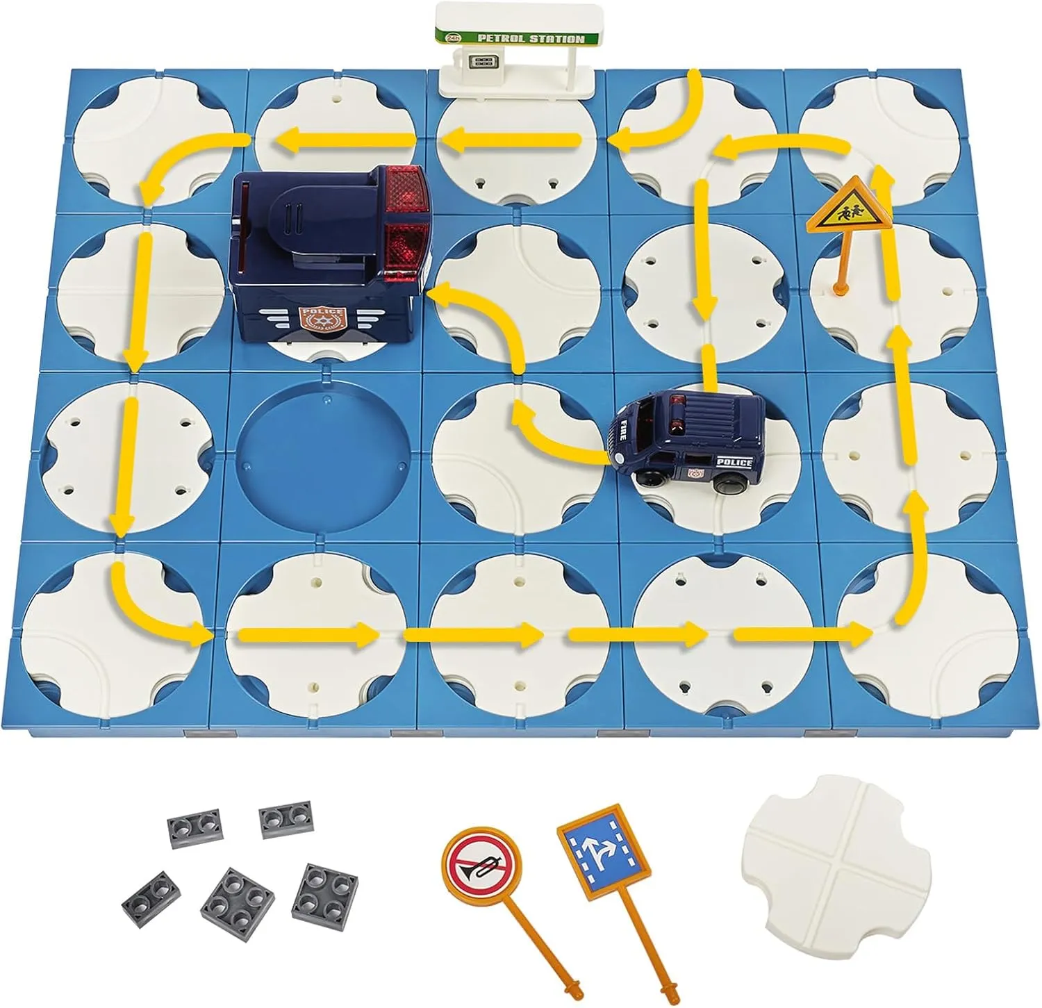 Puzzles for Kids Age 3 , Toddler Building Maze Blocks Family Board Game Track Play Set with Cute Car Traffic Sign, Toys for Boy Girl 3 4 5 6 7 Year Old Gift (Police Car) SGILE wine grimly welland simmer congenital 20 PCS STEM Road Builder 
