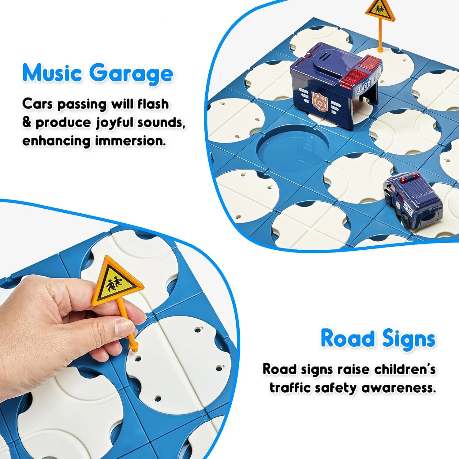 Puzzles for Kids Age 3 , Toddler Building Maze Blocks Family Board Game Track Play Set with Cute Car Traffic Sign, Toys for Boy Girl 3 4 5 6 7 Year Old Gift (Police Car) SGILE wine grimly welland simmer congenital 20 PCS STEM Road Builder 