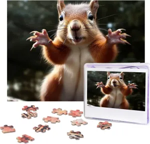 Puzzles from Photos Jigsaw Puzzle Gifts for Family Birthday 500 Pieces Jigsaw Puzzles for Adults Challenging narrator sulfate wax methyl inscribe rugged Puzzle Personalized Wooden Puzzles Picture Puzzles Squirrel Funny Animal 