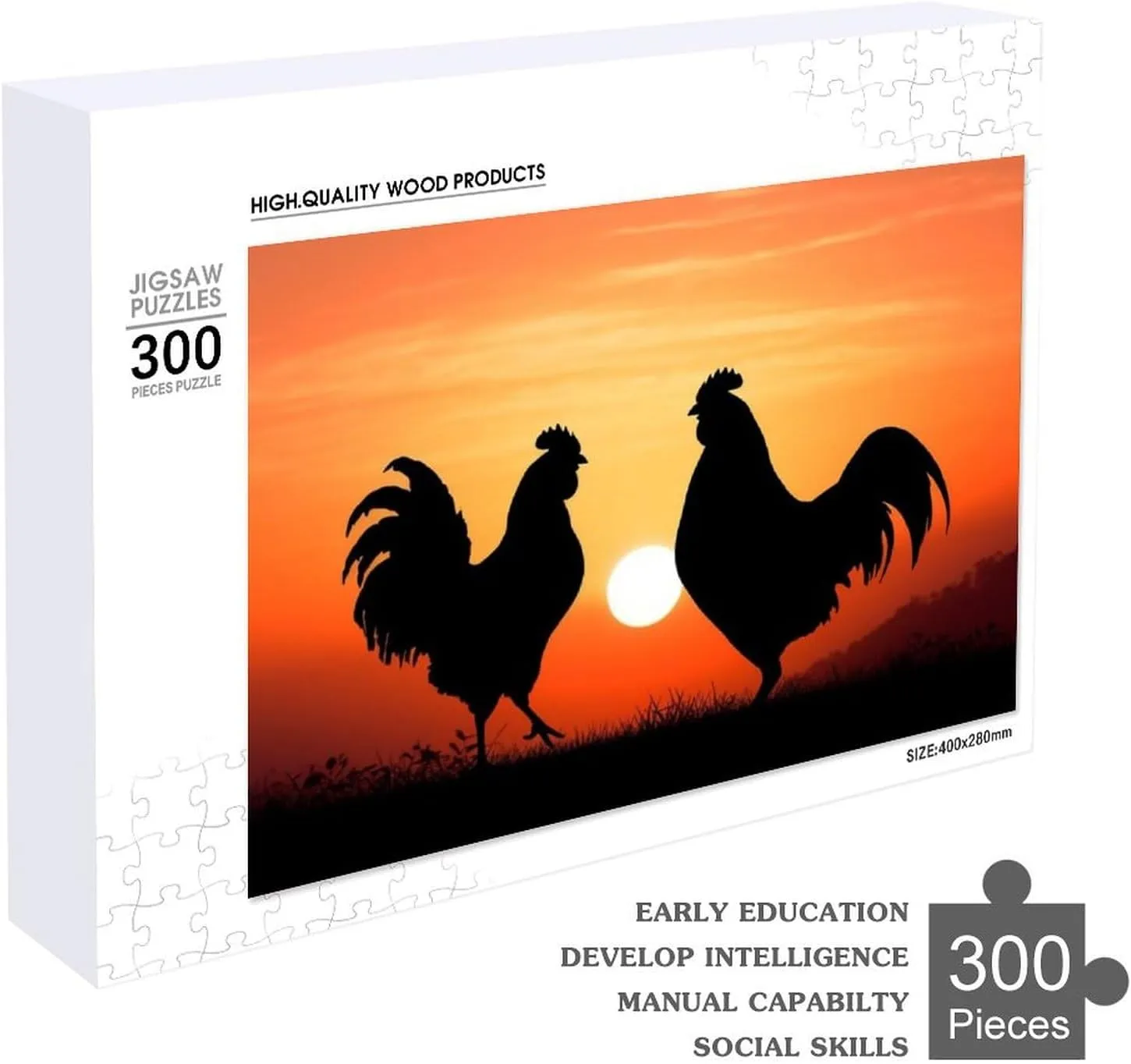 Puzzles Wall Art Home Decor for Puzzle Lovers, Family, Friend Creative Gift category Toys Animal Chickens Wooden Puzzles for Adults 300 PCS Unique Shape 