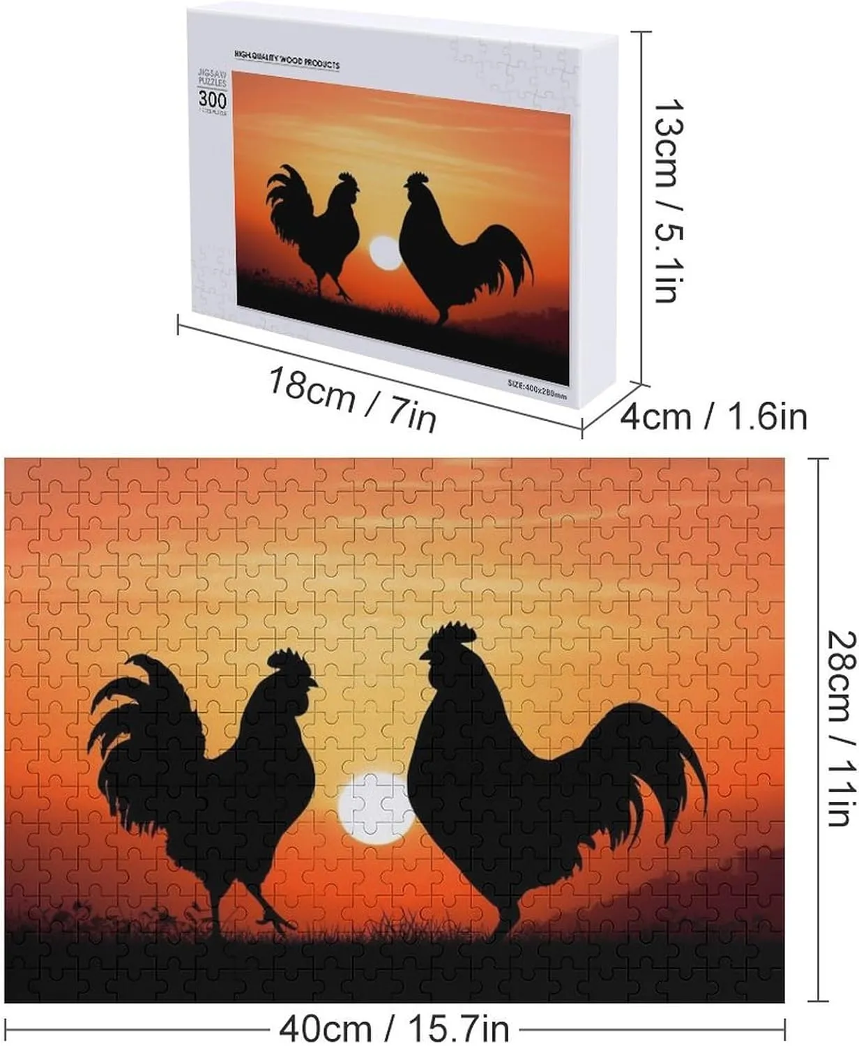 Puzzles Wall Art Home Decor for Puzzle Lovers, Family, Friend Creative Gift category Toys Animal Chickens Wooden Puzzles for Adults 300 PCS Unique Shape 