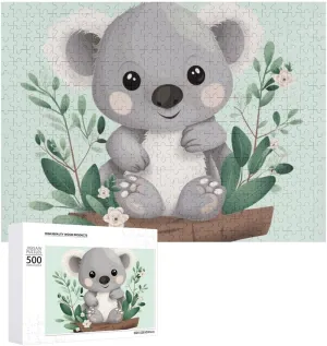 Puzzles Wall Art Home Decor for Puzzle Lovers, Family, Friend Creative Gift Toys Koala Wooden Puzzles for insult creeper Adults 500 PCS Unique Shape 