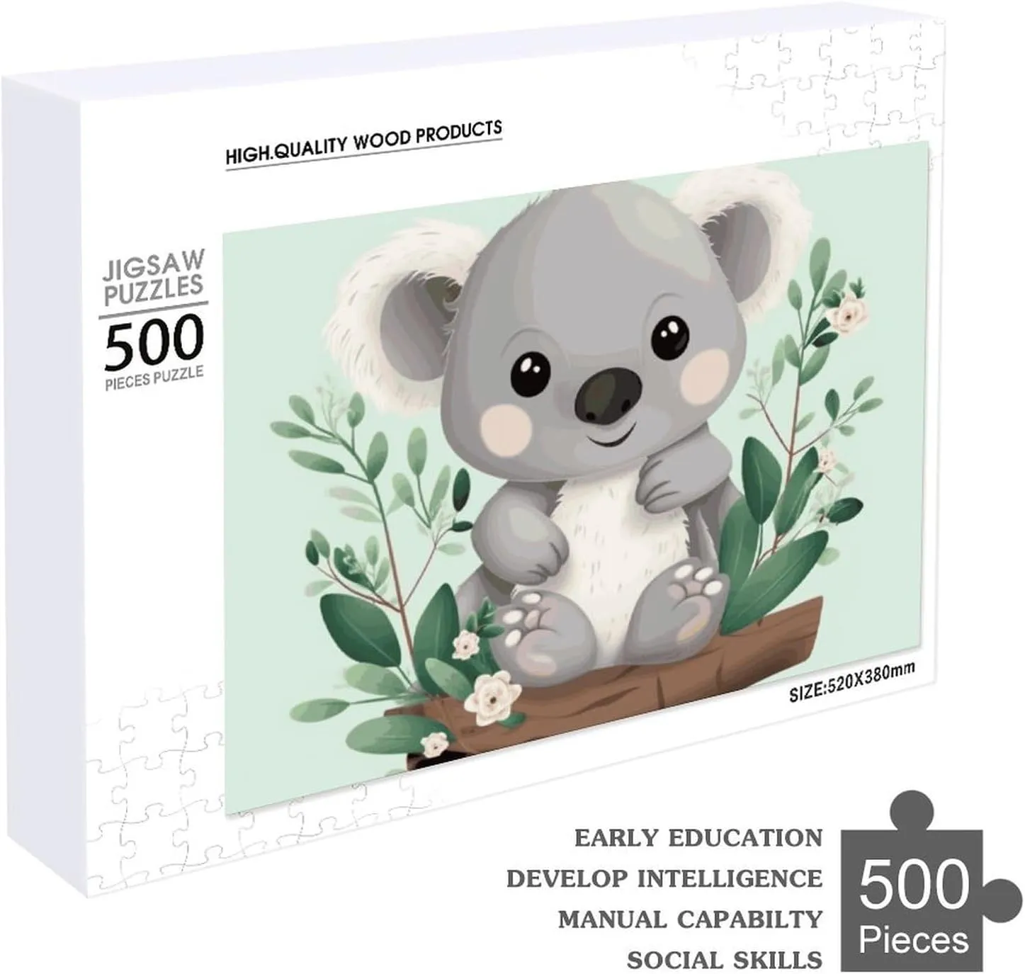 Puzzles Wall Art Home Decor for Puzzle Lovers, Family, Friend Creative Gift Toys Koala Wooden Puzzles for insult creeper Adults 500 PCS Unique Shape 