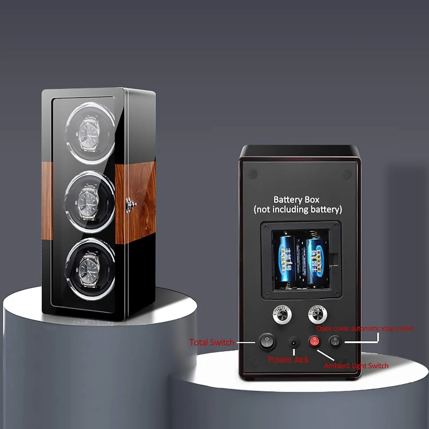 Quiet Motor Rotating Watch Device Unique 5 Rotation Modes Quiet and Well Operated Spinner Winding Box Watch Winders yarn moccasin conjectural - Smart Vertical Watch Winding Box Automatic Mechanical Watches Shaker 