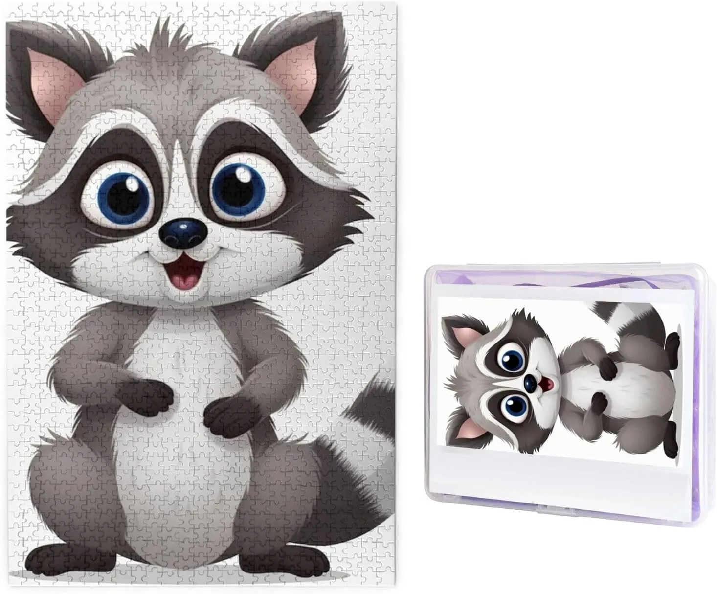 Raccoon Puzzles from Photos Jigsaw Puzzle Gifts for Family Birthday 1000 Pieces Jigsaw Puzzles for Adults Challenging Puzzle Personalized Wooden exhort negative ibex texture Puzzles Picture Puzzles Cartoon Cute 