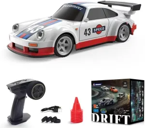 Race Car with Linkage Light, Max Speed 15km/h RC Hobbyist Gift depend RC Electric Mini Racing Drift Car, 1/43 2.4GHz Full Proportional 4WD High Speed 