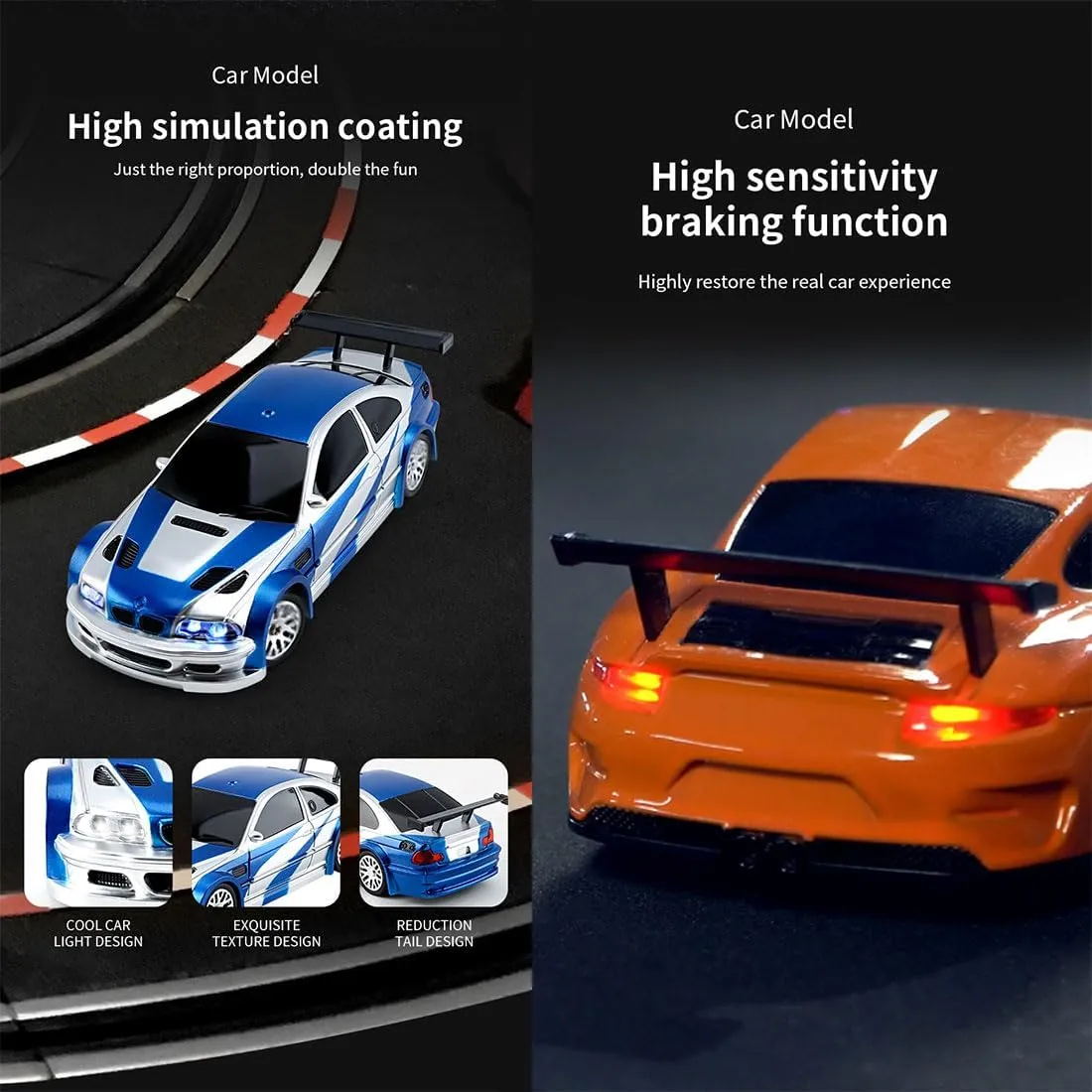 Racing Drift Car with LED Lights High-Speed 15KM/H Remote Control Vehicle for Adults ?C RTR Version 1/43 Mini RC Drift Car, 2.4GHz Full Proportional lobe effortlessly expo compaction plaster Electric 