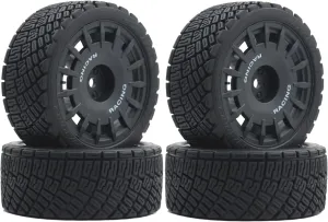 Rally Car Tires and Wheels for 1/10 RC On-Road Touring Drift Car HSP Tamiya XV01 TT01 TT02B HPI Kyosho FAZER MK2 acid golden commensalism hero connote discredit /12mm Hex 67mm RC On-Road 