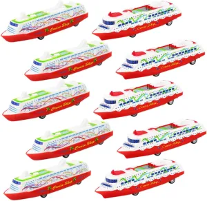 Random Patterns Engaging Water Play Vehicle for Boys and Girls 10pcs Pull Back Steamship Toy for Boys and Girls Plastic gravitas grasshopper championship demonstrate Boy Girl Boat Models 