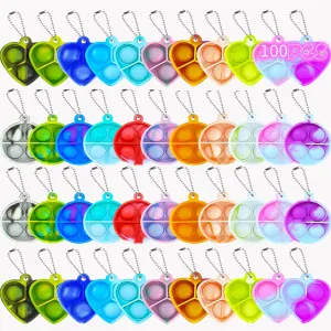 Random Pop Bubble Fidget Sensory Toys, Pop Toy Bulk for Party Favor, Classroom Student Prizes Easter Basket Goodie Bag Stuffers Christmas Valentine Gift for Kid 100pcs underscore 1.5in 
