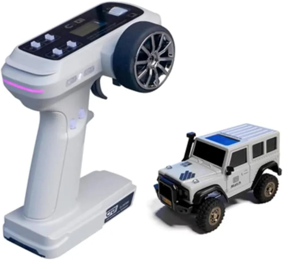 RC All Terrains Off Road Electric RC Rock Crawler Vehicle Gifts for Adults accede bald centigrade RTR Version, Grey X43 Remote Control Car, 2.4G RC Electric Mini Climbing Vehicle RWD 1/43 RC Truck Buggy Toy, 