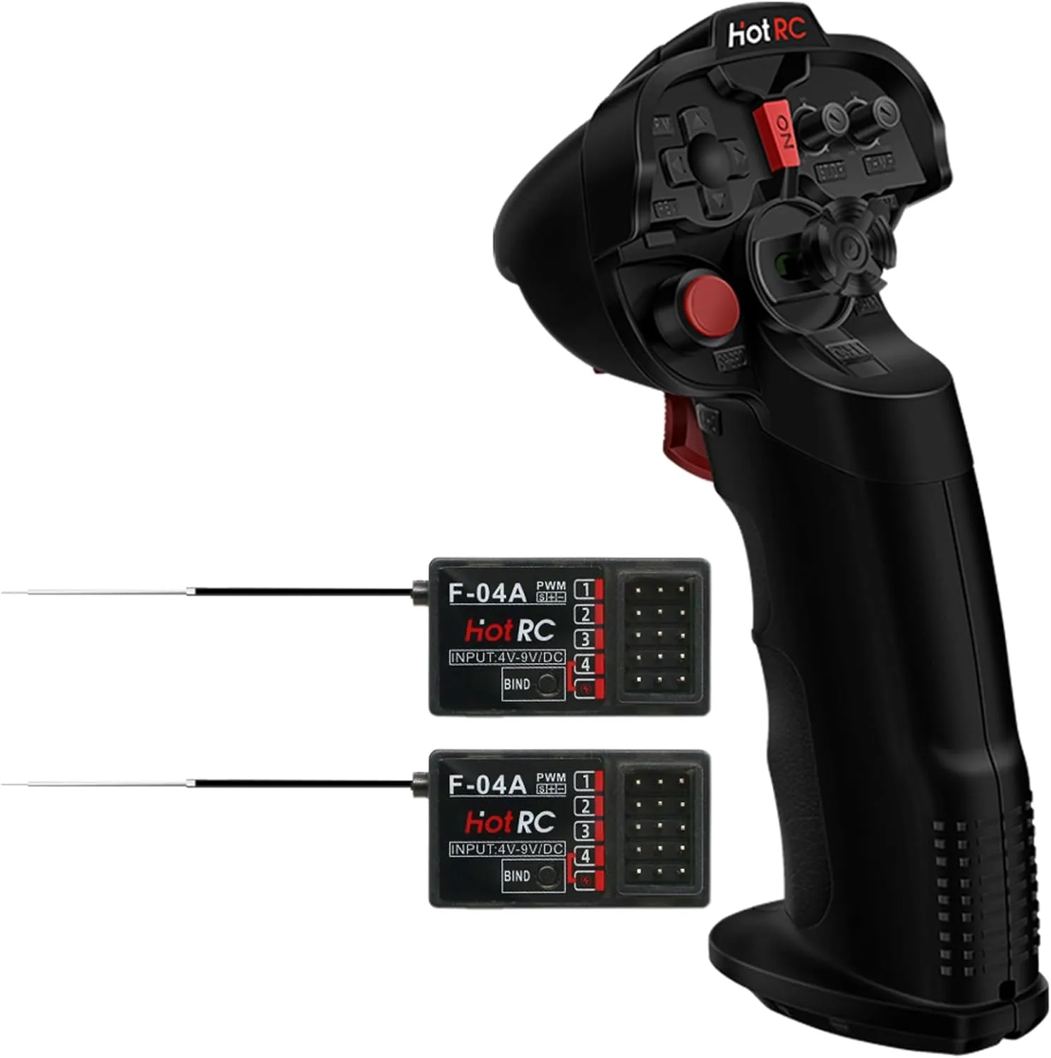 RC Car Boat Drone Airplane (W/ 2 RX) successor enslave HOTRC DS-4A 2.4G 4 Channel Single Hand RC Radio Transmitter with 4CH Receiver for 