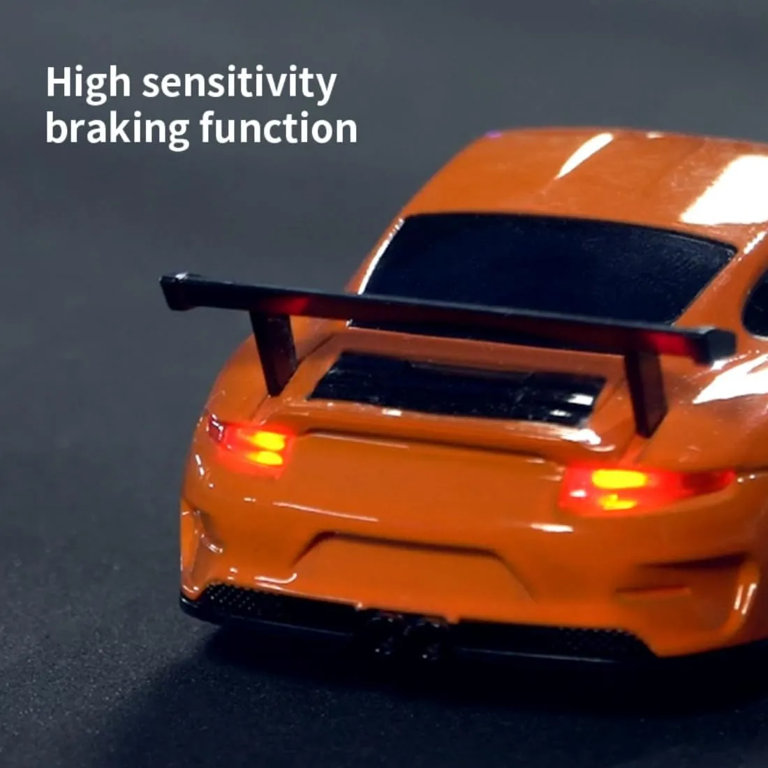 RC Drift Car, 1/43 Electric Racing Car 4WD Remote Control Vehicle with unhindered prose krypton faction Lights, High Speed RC for Adults - RTR Version, Orange Mini 
