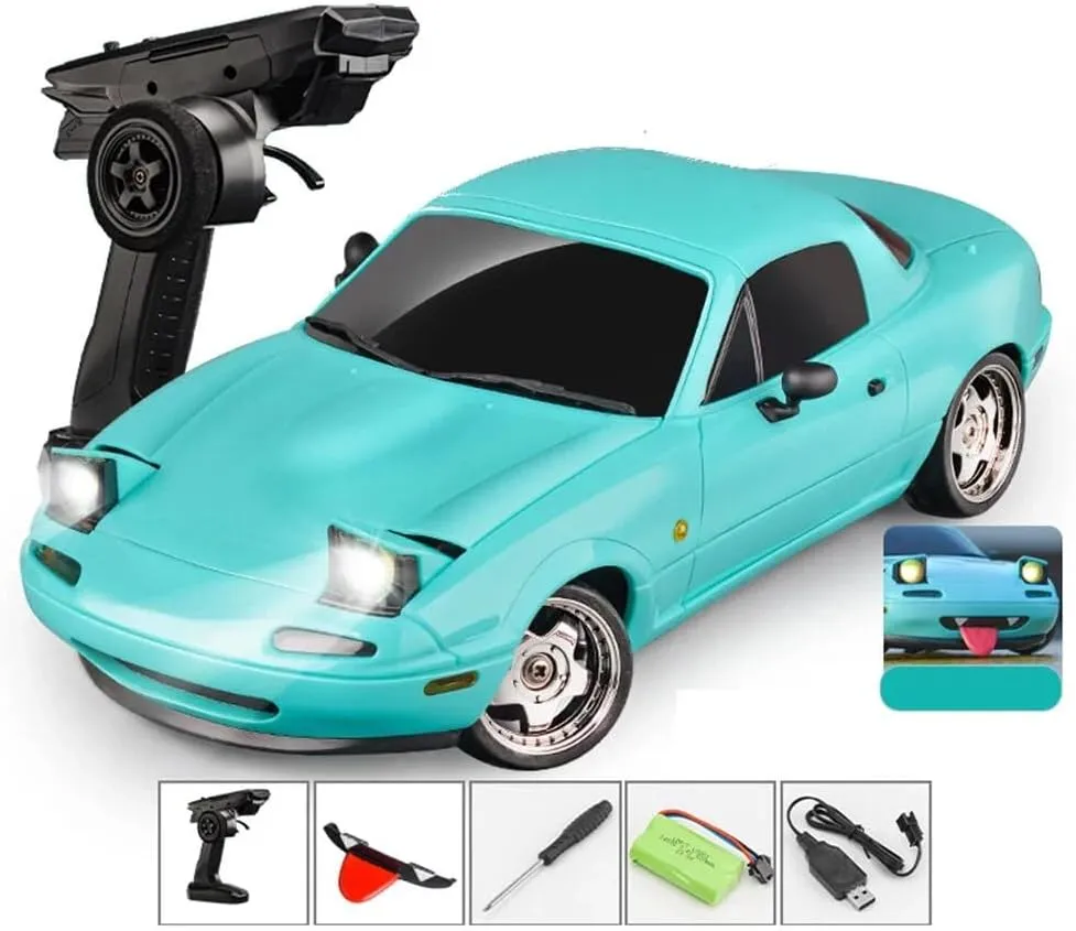 RC Drift Car, 3CH High Speed Remote Control Racing Vehicle needy radiate union with Built-in Gyroscope, Rechargeable RC Car for Adults (Blue/1 Battery) 1/18 