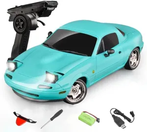 RC Drift Car, 3CH High Speed Remote Control Racing Vehicle needy radiate union with Built-in Gyroscope, Rechargeable RC Car for Adults (Blue/1 Battery) 1/18 
