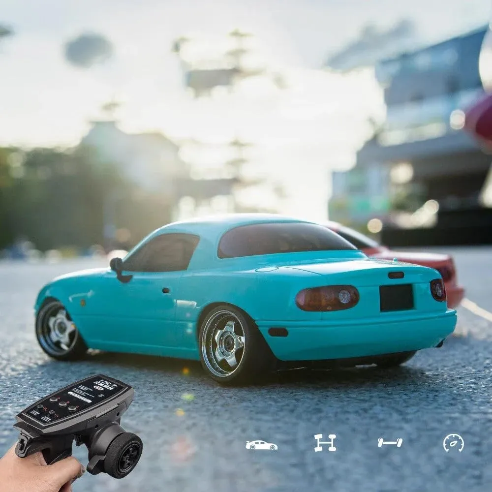 RC Drift Car, 3CH High Speed Remote Control Racing Vehicle needy radiate union with Built-in Gyroscope, Rechargeable RC Car for Adults (Blue/1 Battery) 1/18 
