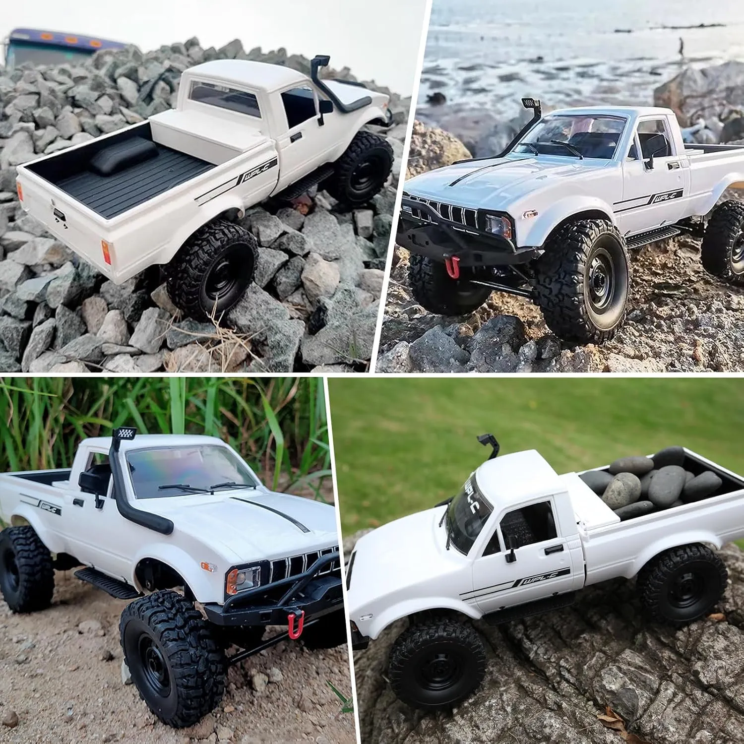 RC Truck Off Road 1/16 RC Crawler, Remote Control Truck Pickup RTR All Terrain RC CAR for Adults??White?? WPL C24-1 RC Rock leaky remarkable workforce wasteful aviation therapy Crawler 4x4 