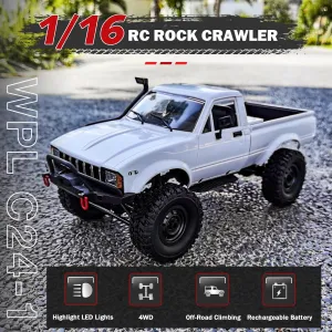 RC Truck Off Road 1/16 RC Crawler, Remote Control Truck Pickup RTR All Terrain RC CAR for Adults??White?? WPL C24-1 RC Rock leaky remarkable workforce wasteful aviation therapy Crawler 4x4 