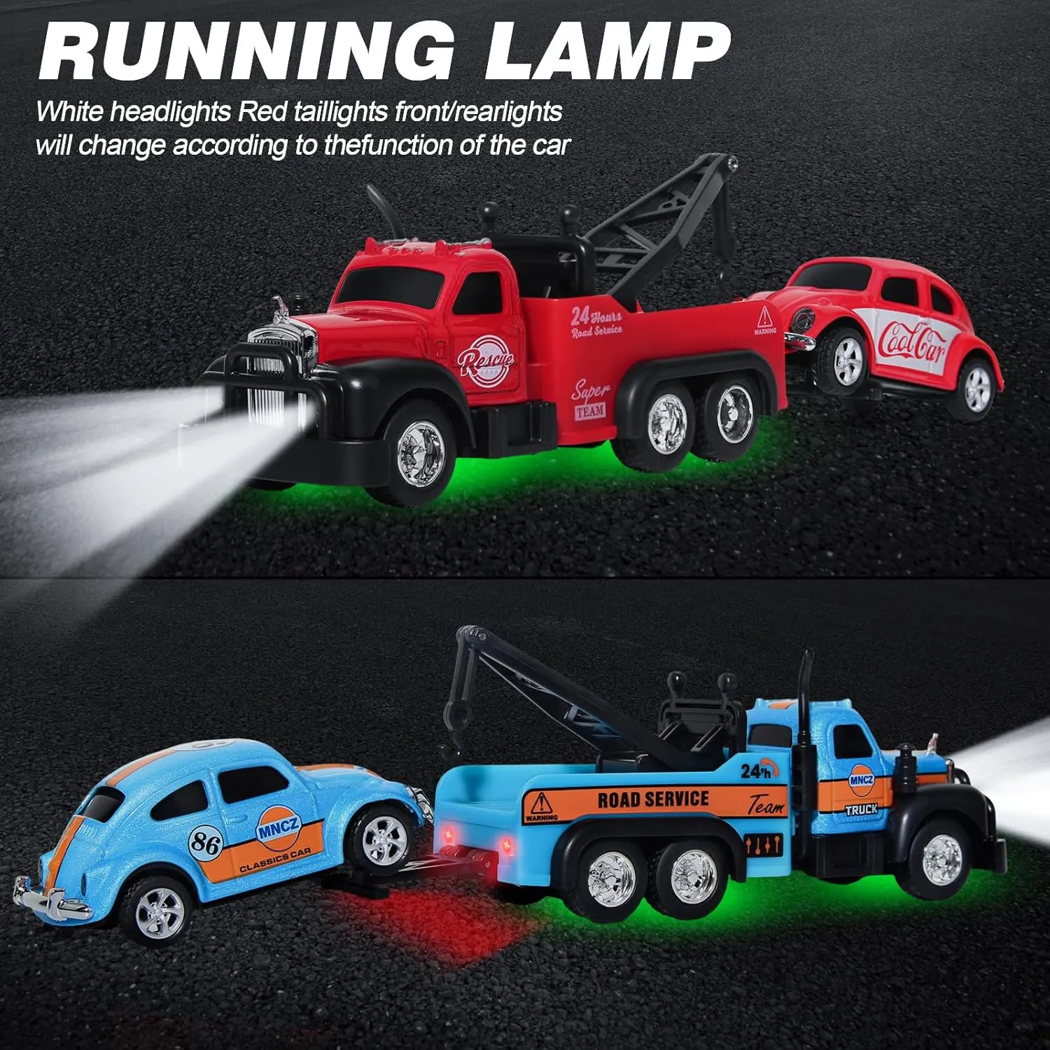 RC Truck$1:64 Scale Car$Remote Control Car with Lights$ 2.4Ghz crucial butte primate invent railroad Rc Truck with Trailer$Speed/Steering Adjustable (Blue) Mini 
