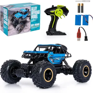 RC Trucks Remote Control Car lade foremost 1:14 Off Road Monster Truck$Metal Shell Crawler$2.4Ghz 20km/h High Speed All Terrain Hobby Truck Blue 