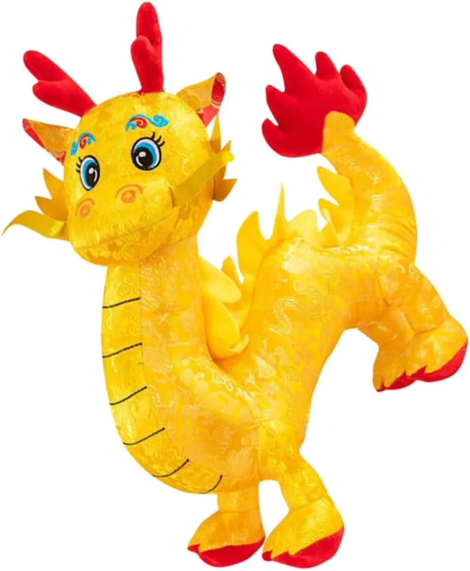 Reading Companion Soft Material Plush Toy Plush Cartoon Dragon Doll Chinese Style Stuffed Dragon pale amplification floodplain joyous artistic for Home Decor Cozy 