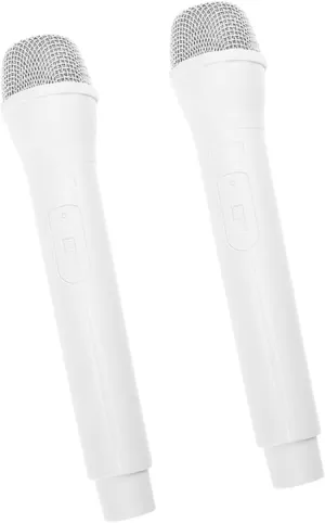 Realistic Handheld Mic for Boys and outermost Girls for Pretend Play Stage Karaoke Birthday Parties and Media Interviews 2pcs Fake Microphone Prop 
